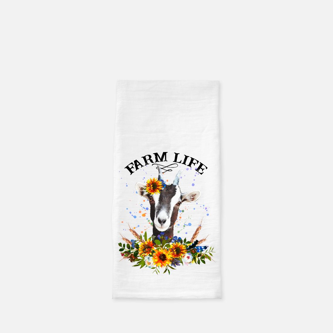 Goat Farm Life Tea Towel (Flour Sack)