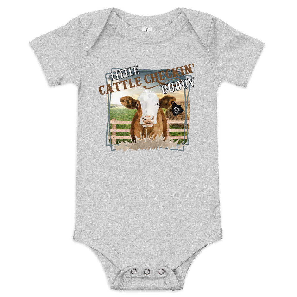 Little Cattle Checkin Buddy Baby short sleeve onesie