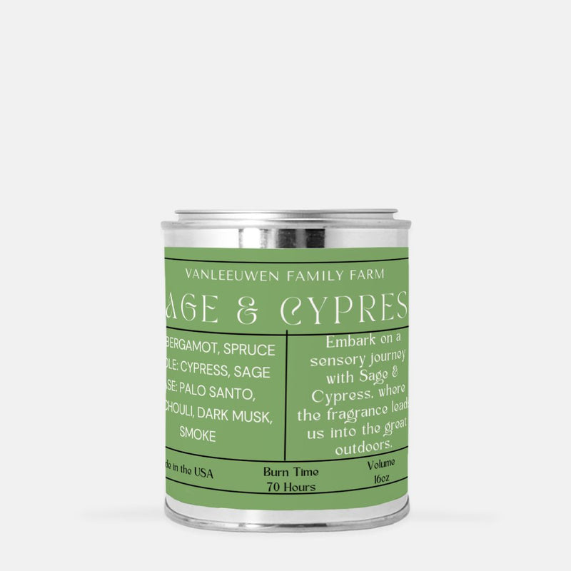 Sage & Sypress Candle Paint Can (Hand Poured 16 oz.)