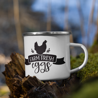 Farm Fresh Eggs Enamel Mug