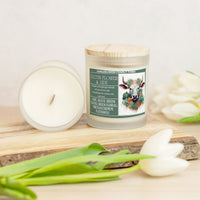 Cactus Flower & Jade Candle Frosted Glass (Hand Poured 11 oz)