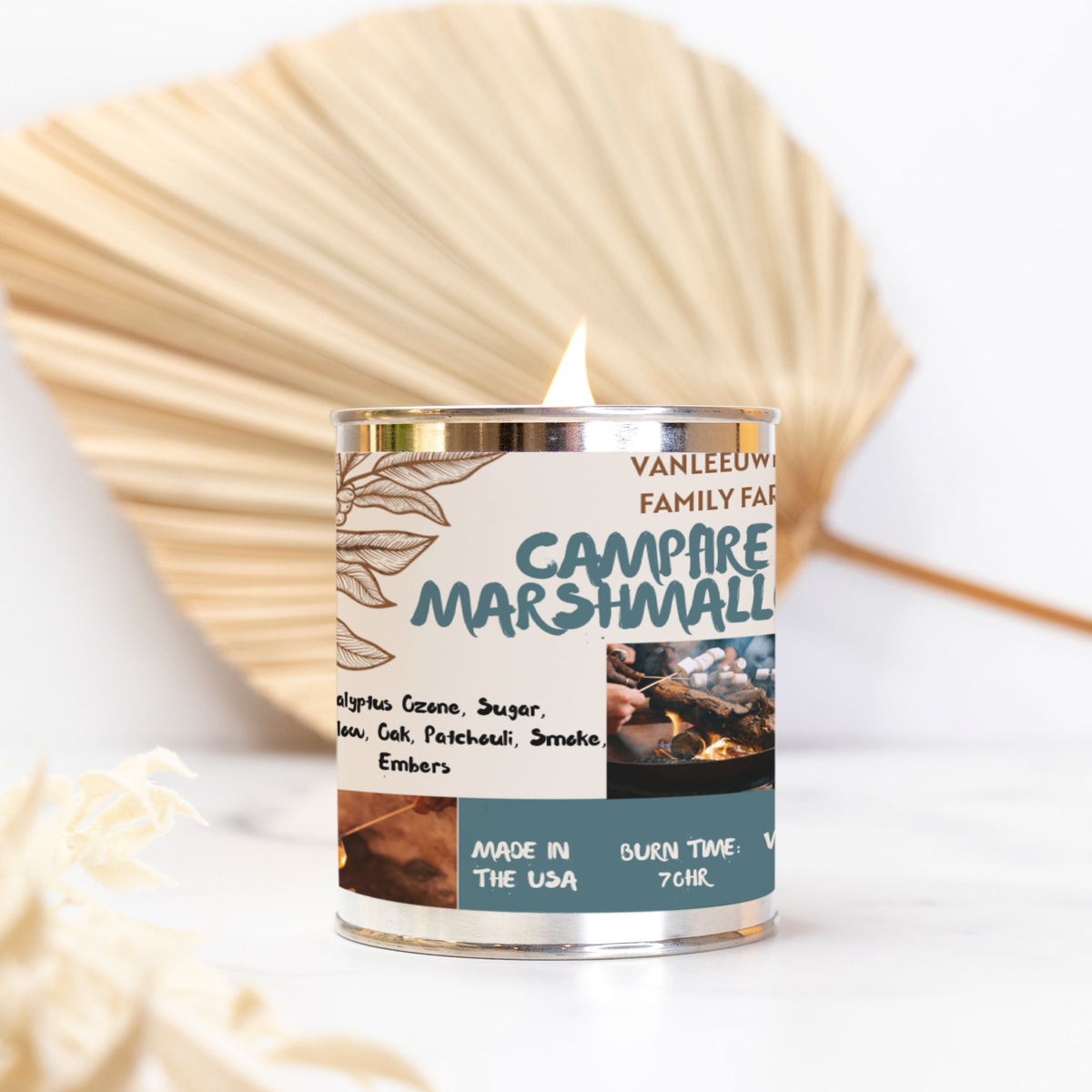 Campfire Marshmallow Candle Paint Can (Hand Poured 16 oz.)