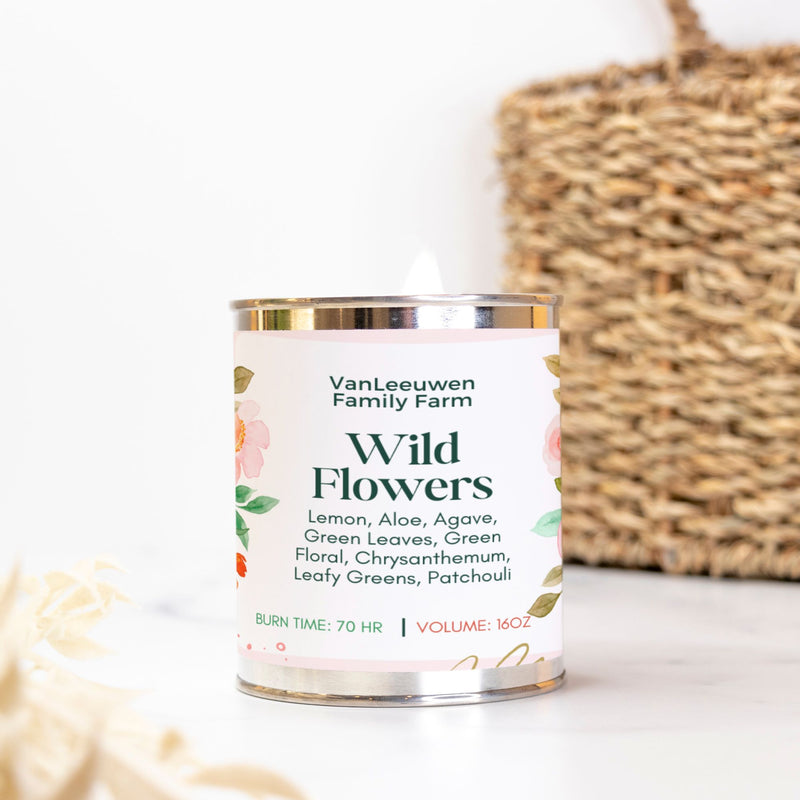 Wild Flowers Candle Paint Can (Hand Poured 16 oz.)