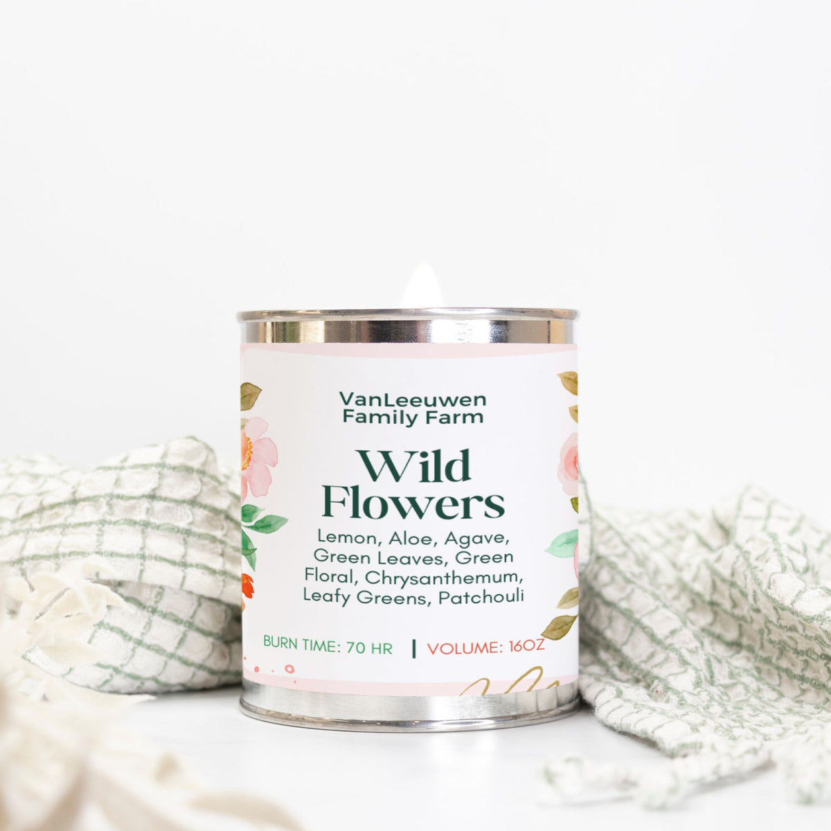 Wild Flowers Candle Paint Can (Hand Poured 16 oz.)