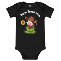 Farm Fresh Moo Baby Onesie