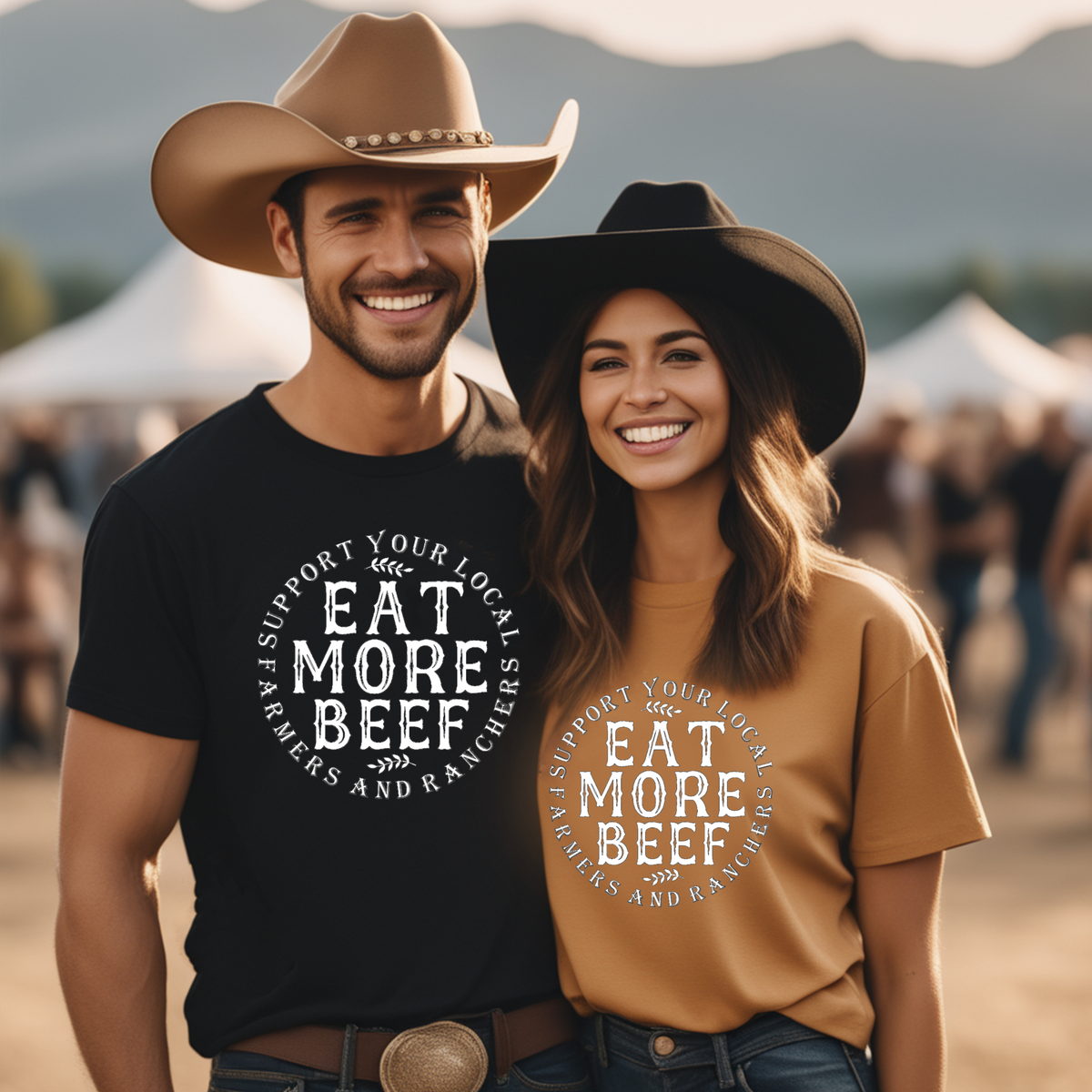 Eat More Beef Support Farmers & Ranchers Unisex T-Shirt
